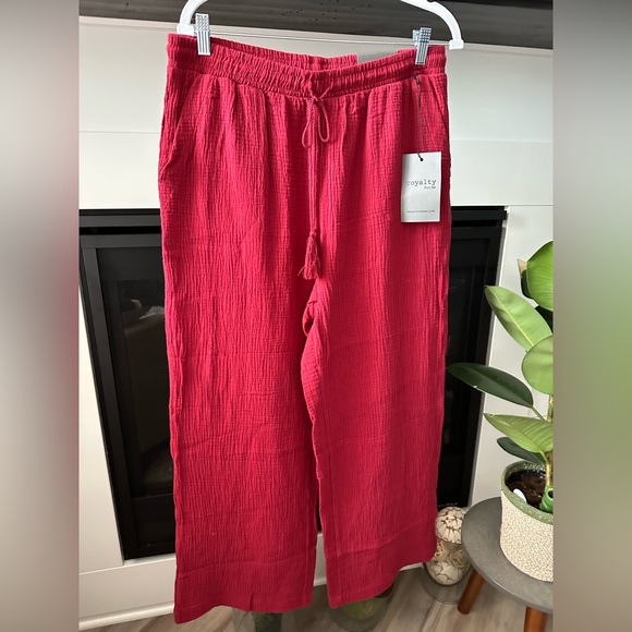 Royalty For Me Pants - NWT ROYALTY FOR ME WINE COLORED WIDE LEG PANT SIZE LARGE